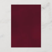 Carte D'accompagnement Rose de Bourgogne - Détails de mariage élégant Cod (Dos)