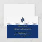 Carte D'accompagnement Rose de boussole marine Mariage jaune Insérer (Devant / Derrière)