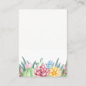 Carte D'accompagnement Rose de cactus rustique Succulent Mariage floral (Dos)