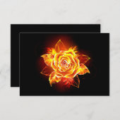 Carte D'accompagnement Rose de feu en fleurs (Devant / Derrière)