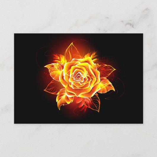 Carte D'accompagnement Rose de feu en fleurs (Devant)