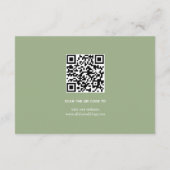 Carte D'accompagnement Rose de pêche fleurs sauge vert fleuri mariage (Dos)