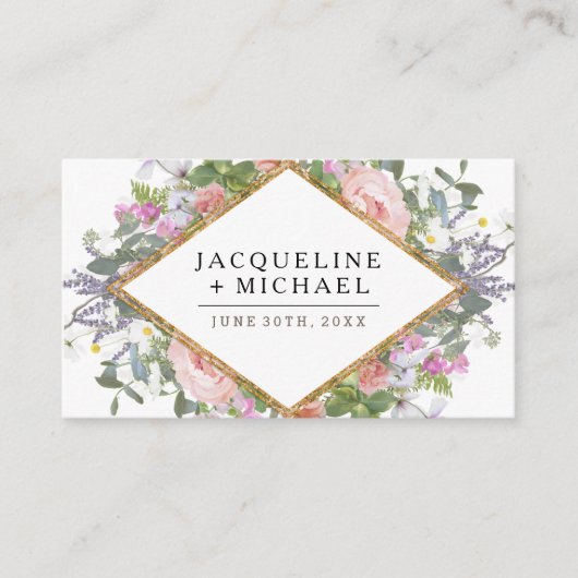 Carte D'accompagnement Rose de réception de mariage Gold Country Floral A (Devant)