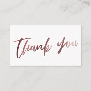 Carte D'accompagnement Rose de script moderne or sur Merci blanc Insertio