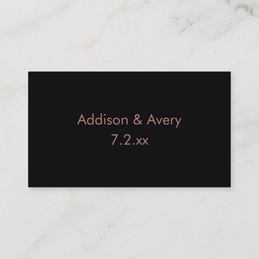 Carte D'accompagnement Rose de script moderne or sur Merci noir Insertion (Dos)