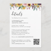 Carte D'accompagnement Rose de tournesol Bourgogne Rustique QR Code Maria (Devant)