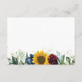 Carte D'accompagnement Rose de tournesol rustique Réception de mariage fl (Dos)