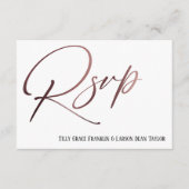 Carte D'accompagnement Rose décontracté Gold écriture manuscrite RSVP dem (Devant)