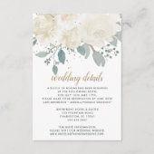 Carte D'accompagnement Rose d'hiver Blanc or Mariage Floral (Devant)