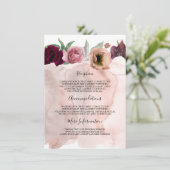 Carte D'accompagnement Rose Dusty et Mariage Bourgogne (Debout devant)