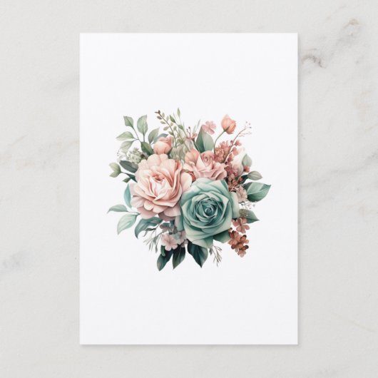 Carte D'accompagnement Rose Dusty, Mint Green et Blush Guest Details (Dos)