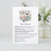Carte D'accompagnement Rose Dusty, Mint Green et Blush Guest Details (Debout devant)