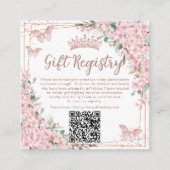 Carte D'accompagnement Rose en fleurs cerises Quinceanera QR cadeau (Devant)