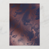 Carte D'accompagnement Rose en marbre d'or Détails du Mariage sur bleu ma (Dos)