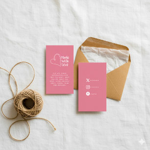 Carte D'accompagnement Rose et blanc fait d'amour coeur liens sociaux