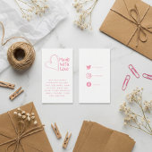 Carte D'accompagnement Rose et blanc fait de coeur d'amour, liens sociaux