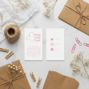 Carte D'accompagnement Rose et blanc fait de coeur d'amour, liens sociaux