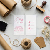 Carte D'accompagnement Rose et blanc fait de coeur d'amour, liens sociaux