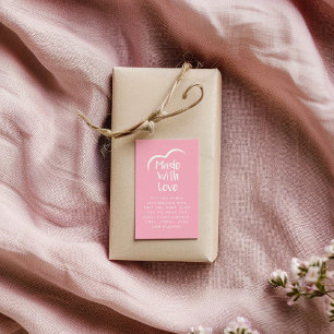 Carte D'accompagnement Rose et blanc fait de coeur d'amour Silhouette