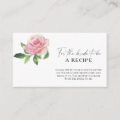 Carte D'accompagnement Rose Fleur - Recette pour la future mariée (Devant)