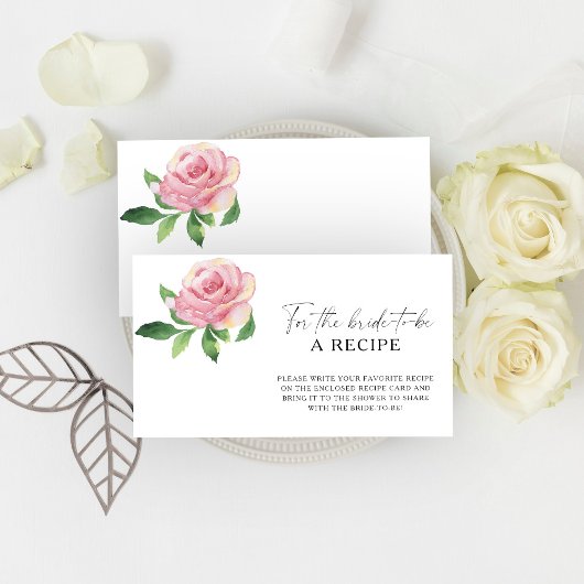 Carte D'accompagnement Rose Fleur - Recette pour la future mariée