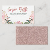 Carte D'accompagnement Rose Floral Baby shower or Raffin Insérez (Devant / Derrière)