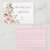 Carte D'accompagnement Rose floral, verdure Devinez combien de baisers je (Devant / Derrière)