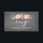 Carte D'accompagnement Rose Garden Floral Chalkboard Mariage Email RSVP<br><div class="desc">Économisez de l'argent en utilisant cette carte rsvp fleurie douce et chic.</div>