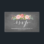 Carte D'accompagnement Rose Garden Floral Chalkboard Mariage Email RSVP<br><div class="desc">Économisez de l'argent en utilisant cette carte rsvp fleurie douce et chic.</div>