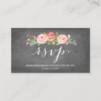 Rose Garden Floral Chalkboard Mariage Email RSVP