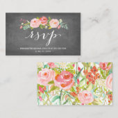 Carte D'accompagnement Rose Garden Floral Chalkboard Mariage Email RSVP (Devant / Derrière)