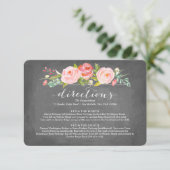 Carte D'accompagnement Rose Garden Floral Directions Mariage Card (Debout devant)