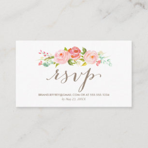 Carte D'accompagnement Rose Garden Floral Mariage Courriel RSVP
