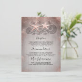 Carte D'accompagnement Rose Gold Beach Détails du mariage Information (Debout devant)