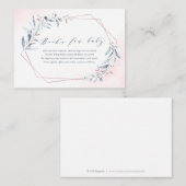 Carte D'accompagnement Rose Gold Blue Greenery Livres géométriques Demand (Devant / Derrière)
