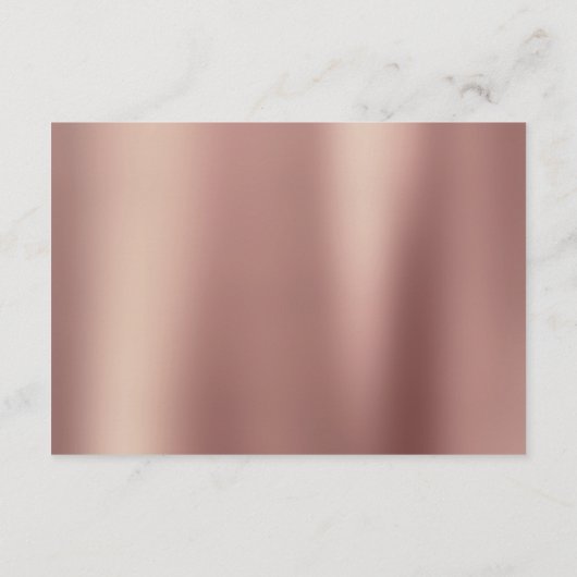 Carte D'accompagnement Rose Gold Blush Pink Stripes Glitz Wedding RSVP (Dos)