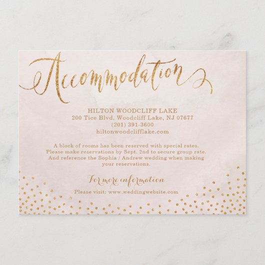 Carte D'accompagnement rose gold calligraphie moderne (Devant)