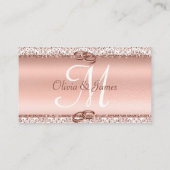 Carte D'accompagnement Rose Gold Elegant Monogram Mariage site Web (Dos)