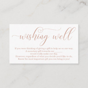 Carte D'accompagnement Rose Gold Elegant Wishing well Mariage