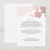 Carte D'accompagnement Rose Gold Feuille White Mariage Détails (Devant / Derrière)