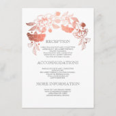 Carte D'accompagnement Rose Gold Floral Mariage Détails - Informations (Devant)