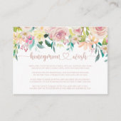 Carte D'accompagnement Rose Gold Floral Printanier Souhait de Lune de Mie (Devant)