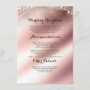 Carte D'accompagnement Rose Gold Foil Mariage Information Invité
