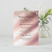 Carte D'accompagnement Rose Gold Foil Mariage Information Invité (Debout devant)