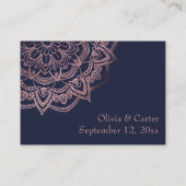 Carte D'accompagnement Rose Gold Mandala Marine Hébergements Insérer une  (Dos)
