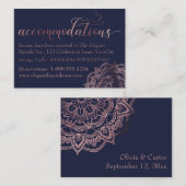 Carte D'accompagnement Rose Gold Mandala Marine Hébergements Insérer une  (Devant / Derrière)