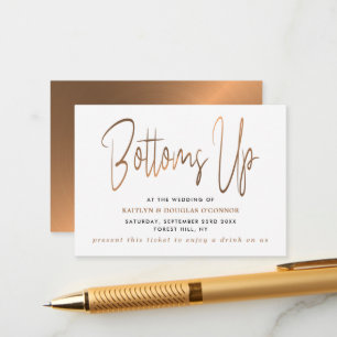 Carte D'accompagnement Rose Gold Metal Effet Style Libre Boisson Billet