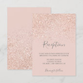 Carte D'accompagnement Rose gold pailleté blush rose élégant réception (Devant / Derrière)