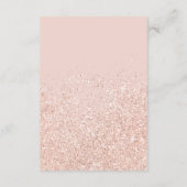 Carte D'accompagnement Rose gold pailleté blush rose élégant réception (Dos)