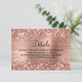 Carte D'accompagnement Rose Gold Parties scintillant et Foil Mariage Déta (Debout devant)